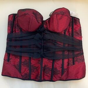 NWT Fredircks Of Hollywood Lace Red Corset